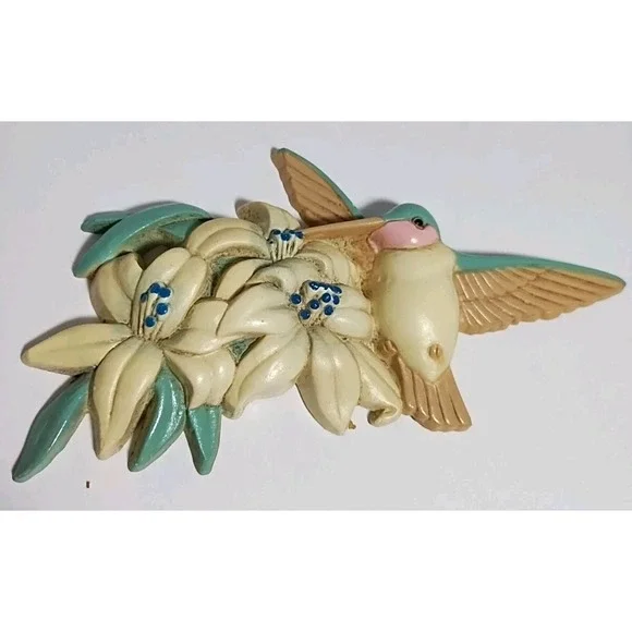 Vtg Burwood 1993 Set Of 3 Hummingbird Wall Hanging Plaques Pink Plastic Homco - Picture 4 of 5